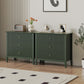Mayincolor Fluted 3-Drawer Dresser Set of 2, Green Wood Chest for Bedroom & Living Room