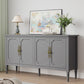 May in Color Mid Century Modern Sideboard with 4 Doors and Adjustable Shelves, Console Table for Entryway, Dining Room, Living Room, Grey Oak