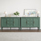 May in Color Storage Cabinet Set of 2 with 2 Doors & 3 Drawers, Sideboard Cabinet with Adjustable Shelves, Wood Buffet Cabinet with Turned Legs, Ideal for Entryway, Living Room, Dining Room, Green