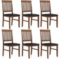 May in Color Wooden Dining Chairs Set of 6, Modern Dining Chairs with Rubberwood Legs, 350LBS Capacity, Leather Side Seat for Kitchen, Dining Room, Living Room, Home Office, Terrace, Courtyard, Brown