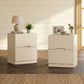 May in Color 2-Drawer Nightstand Set of 2, Handless Bedside Table for Bedroom, Living Room, Hallway, Beige