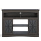 May in Color 47'' Farmhouse TV Stand with Adjustable Shelves, Glass Doors & LED Lights