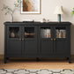 May in Color 55'' Sideboard Buffet Cabinet with Adjustable Shelves and Acrylic Accents, Wood Credenza for Living Room, Entryway, Dining Room