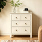 May in Color Beige 3 Drawer Dresser, 27" Tall Nightstand Organizer, Wood Chest of Drawers with Storage, for Bedroom, Living Room, Entryway