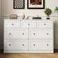 May in Color Dresser for Bedroom with 7 Drawers, Wood Drawer Organizer for Bedroom, Living Room, Hallway, White