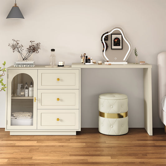May in Color Modern Dressing Table and Chest of Drawers Combo, 3 Drawers & 1 Door, Perfect for Bedroom, Dressing Room