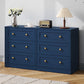 May in Color Blue Nightstands Set of 2, Modern 3-Drawer Bedside Tables with Gold Knobs, Wooden End Tables for Bedroom, Living Room, Hallway, or Closet