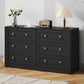 May in Color Black Nightstands Set of 2, Modern 3-Drawer Bedside Tables with Gold Knobs, Wooden End Tables for Bedroom, Living Room, Hallway, or Closet