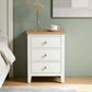May in Color Tall 3 Drawer Nightstand, Modern Bedside Table with Solid Wood Knobs, Wood Side Table for Bedroom, Living Room, White