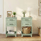 May in Color Tall Nightstand Set of 2 with 2 Drawers and Open Shelf Below, Ideal for Bedroom, Living Room, Home Office