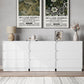 May in Color White Nightstand Set of 3, Bedroom End Table with 3 Drawers, Bedside Table