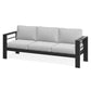 ROYALCRAFT Patio Furniture Metal Sofa, Metal Outdoor Chairs with Upgraded Cushions, All-weather Outdoor 3 Seats Sofa Couch for Balcony, Garden, Deck, Backyard, Grey