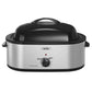 RoyalCraft 24lb 20-Quart Roaster Oven, Electric Roaster Oven with Self-Basting Lid, Turkey Roaster with Unique Defrost/Warm Function, Large Roaster with Removable Pan & Rack, Stainless Steel, Silver