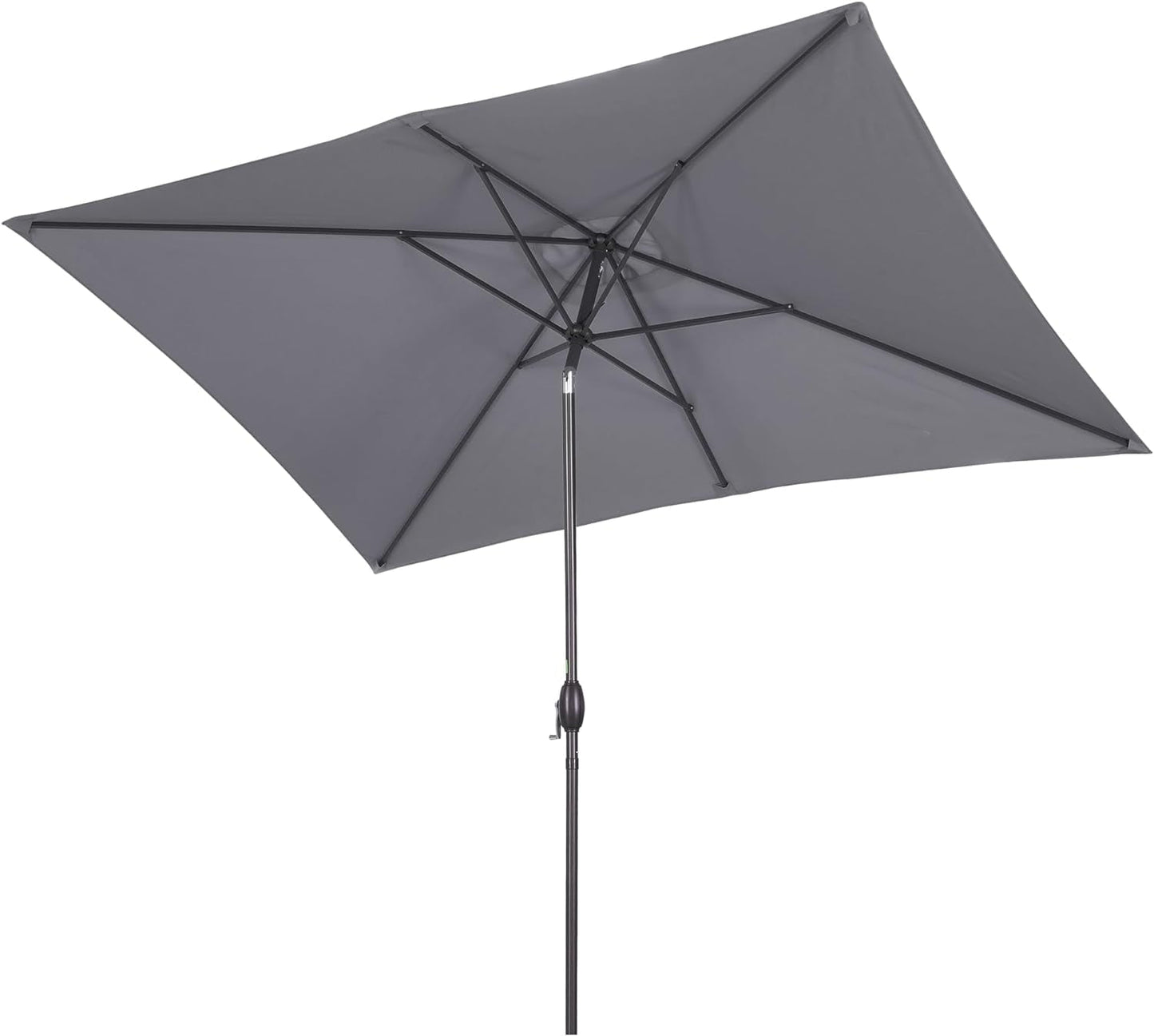RoyalCraft 6.5 x 10 Ft Rectangular Patio Umbrella Aluminum Pole, Outdoor Table Market Umbrella with Crank, 6 Steel Ribs, Polyester Canopy, Light Blue