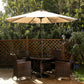 RoyalCraft 7.5 Ft Patio Umbrella Outdoor Market Table Umbrella Luxury Aluminum Pole Umbrella with Push Button Tilt and Crank, 6 Ribs, Polyester Canopy, Dark Red