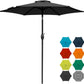 RoyalCraft 7.5 Ft Patio Umbrella Outdoor Market Table Umbrella Luxury Aluminum Pole Umbrella with Push Button Tilt and Crank, 6 Ribs, Polyester Canopy, Dark Red