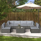 RoyalCraft 7-Piece Modular Patio Furniture Set, Wicker Outdoor Sectional Sofa with Cushions and Coffee Table, All Weather Patio Conversation Sets for Porch Balcony Backyard, Beige