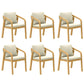 RoyalCraft Acacia Patio Dining Chairs Set of 6, Outdoor Wood Dining Chairs with Thick Cushions, Modern Patio Chairs with Woven Rope Backrest for Porch, Backyard, Garden, Indoor, Beige