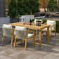 RoyalCraft Acacia Patio Dining Set 5 Pieces, Patio Dining Table and Chairs Set, Modern Outdoor Dining Furniture Set for Lawn Backyard Garden Deck, Beige