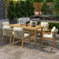 RoyalCraft Acacia Patio Dining Set 7 Pieces, Patio Dining Table and Chairs Set, Modern Outdoor Dining Furniture Set for Lawn Backyard Garden Deck, Beige