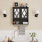 RoyalCraft Bathroom Medicine Cabinet with Mirror, Vanity Wall Mounted Storage Cabinet with Adjustable Shelves and Towel Bar, Hanging Wall Cabinet for Bathroom, Laundry, Living Room, Black