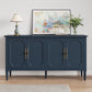 May in Color Console Cabinet, 58'' Wood Sideboard Buffet Cabinet with Storage & 4 Doors, Mid Century Modern Pantry Cabinet for Entryway, Living Room, Bedroom, Dining Room, Blue