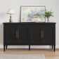 May in Color Sideboard Buffet Cabinet, 58'' Wood Console Cabinet with Storage & 4 Doors, Mid Century Entryway Table, for Living Room, Dining Room, Black