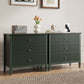 RoyalCraft 3-Drawer Dresser, Fluted Green Chest with Storage, Modern Nightstand for Bedroom, Living Room