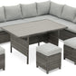 RoyalCraft Patio Furniture Set, 7 Piece High Curved Back Outdoor Dining Sectional Sofa with Dining Table and Chair, All Weather Wicker Conversation Set with Ottoman