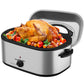 Sunvivi Roaster Oven 26 Quart, Electric Roaster Oven with Visible & Self-Basting Lid, Turkey Roaster Oven with Removable Pan & Rack, Variable Temperature Control, Stainless Steel, Silver