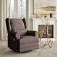 RoyalCraft Swivel Recliner Chair, Comfy Glider Rocking Chairs with Lumbar Pillow and Footrest, Upholstered Swivel Rocking Chair for Bedroom,Nursery,Brown