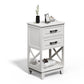 RoyalCraft Tall Nightstand, Side Table with 2 Drawers and Open Shelf Below, Bedside Table with Solid Feet, Modern Night Stand End Table for Bedroom, Living Room, Home Office, White