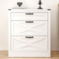 RoyalCraft White 3 Drawer Dresser, Wood X-shaped Chest of Drawers for Bedroom, Farmhouse Wide Nightstand with Drawers Cabinet for Bedroom, Living Room, Hallway, Entryway