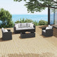 Royalcraft 9 Pieces Patio Furniture Set, All Weather PE Wicker Rattan Outdoor Sectional Sofa with Storage Box and Cushion, Outdoor Furniture for Lawn Backyard Poolside Porch