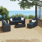 Royalcraft 9 Pieces Patio Furniture Set, All Weather PE Wicker Rattan Outdoor Sectional Sofa with Storage Box and Cushion, Outdoor Furniture for Lawn Backyard Poolside Porch