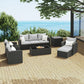 Royalcraft 9 Pieces Patio Furniture Set, All Weather PE Wicker Rattan Outdoor Sectional Sofa with Storage Box and Cushion, Outdoor Furniture for Lawn Backyard Poolside Porch