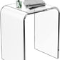 Royalcraft Acrylic clear End Table, Modern Lucite Side Table with Waterfall Edges