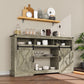 Mayincolor Rustic Farmhouse TV Stand for 65+ Inch TVs, 34'' Tall Entertainment Center with Sliding Barn Door