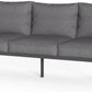 Royalcraft Aluminum Outdoor Couch, All-Weather Metal Patio 3-seat Sofa with Soft Thick Cushions, Patio Sofa Couch for Porch Backyard Garden, Grey