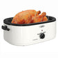 SUNVIVI 18 Quart Turkey Electric Roaster Oven with Self-Basting Lid, Stainless Steel, White