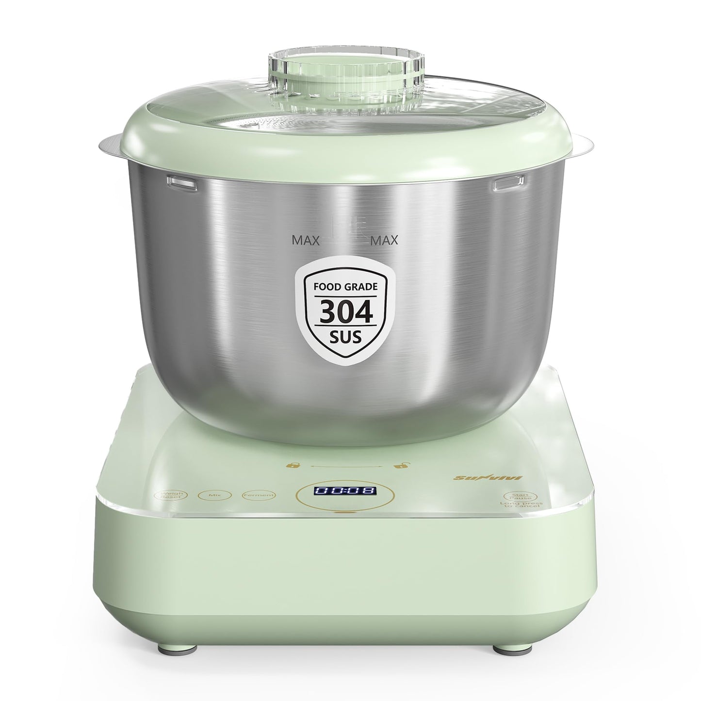 SUNVIVI Electric Dough Maker with Weighing Function,5.2QT Dough Mixer with Ferment Function,Household Dough Maker Kitchen Flour Kneading Machine with Stainless Steel Bowl,Face-up Touch Panel