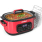 Heynemo 12-in-1 Digital Programmable Slow Cooker, 6.5 QT Large Multicooker, Multi-Cooker with Timer, Temp Control, Red