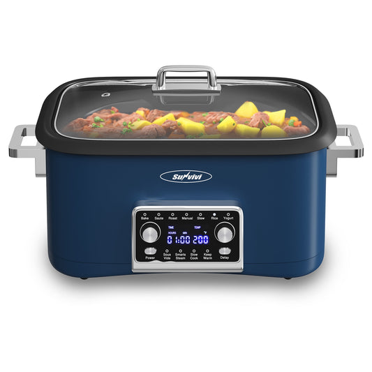 Sunvivi 12-in-1 Digital Slow Cooker Programmable Multi-Cooker, 8 Qt, Auto Shut-Off