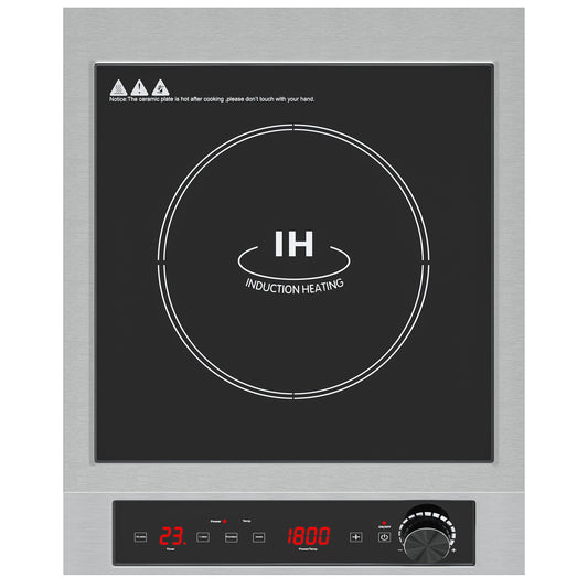 Sunvivi 1800W Portable Induction Cooktop, Commercial-Grade Electric Countertop Burner with Timer, Induction Hot Plate with LED Screen, 10 Power(100W-1800W), 14 Temp Setting(140¡ãF-536¡ãF),Black
