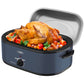 Sunvivi 18QT Roasting Oven with Self-Basting Lid Removable Pan, 150 to 450F Temperature Control Cool-Touch Handles,Blue