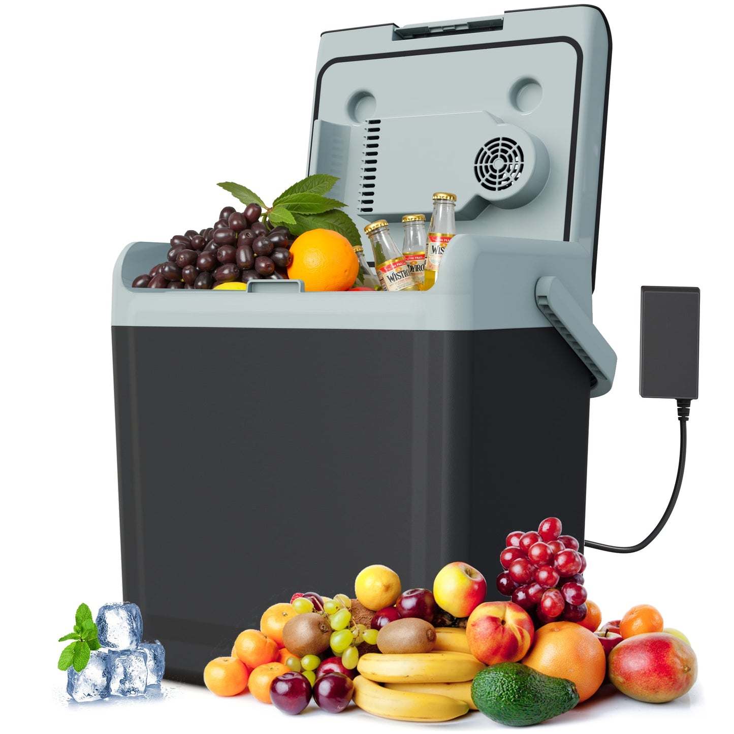 Sunvivi 25QT Portable Electric Cooler & Warmer with Handle ¨C Mini Fridge for Car, Road Trips, Camping, Home, and Office, Black