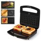 Sunvivi 3-in-1 Electric Sandwich Maker & Waffle Grill, 800W Panini Press with Non-Stick Removable Plates & Tempered Glass Top, Cool Touch Handle, Black