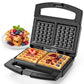 Heynemo Electric Belgian Waffle Maker, 2 Slices Waffle Iron, Nonstick Plates, Indicator Light, Cool Touch Handle, Vertical Storage, Easy to Clean, Silver