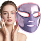 Sunvivi LED Light Therapy Face Mask with Red & Blue Light, 180 LEDs, Eye Warming, Home Skincare Device, Purple