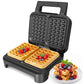 Heynemo Nonstick Waffle Machine, 2 Slices Waffle Iron, Electric Breakfast Maker with Temp Control & Indicator Light, Easy to Clean, Black